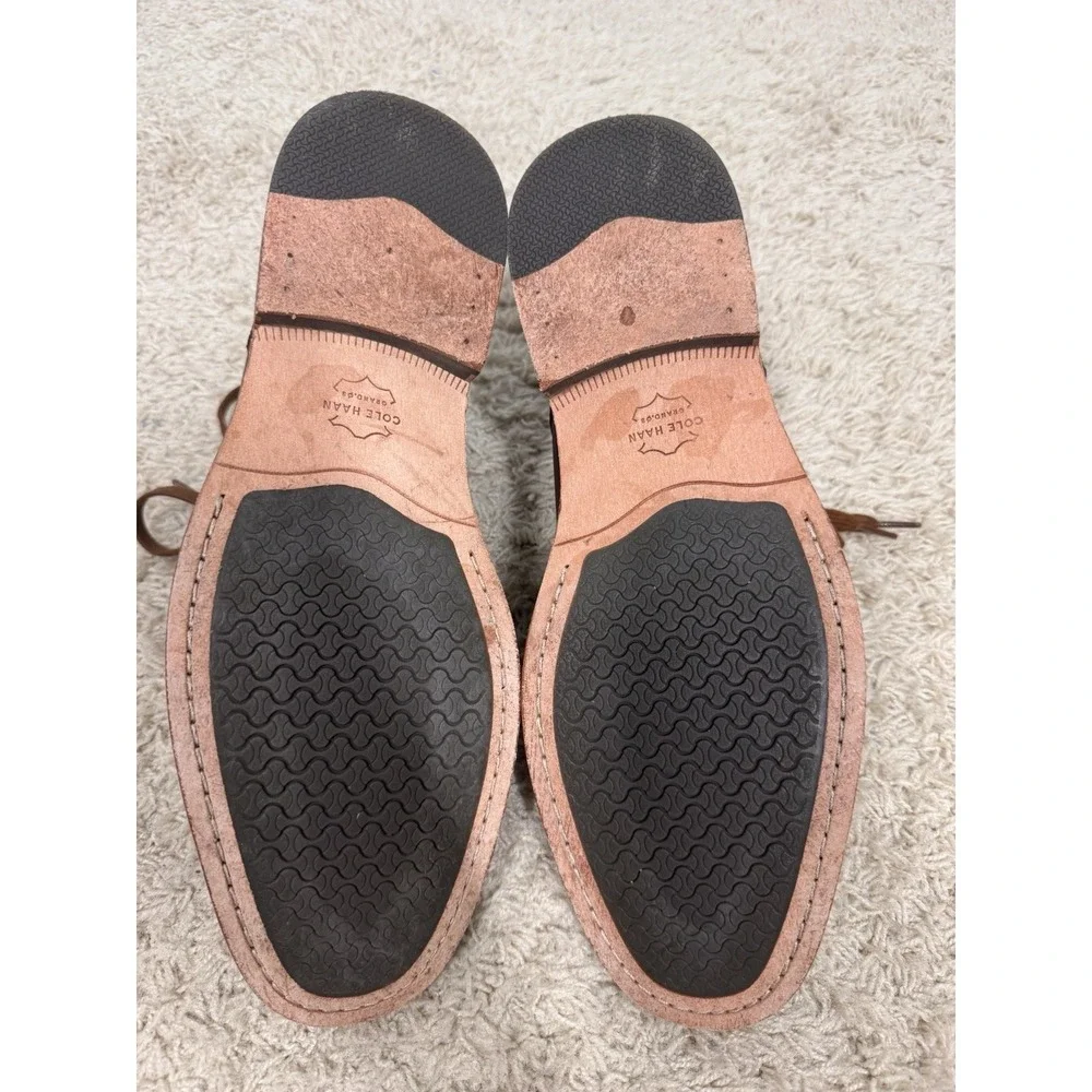 Cole Haan Feathercraft Grand Brown Leather Blucher Oxford Dress Shoes Men's 10.5